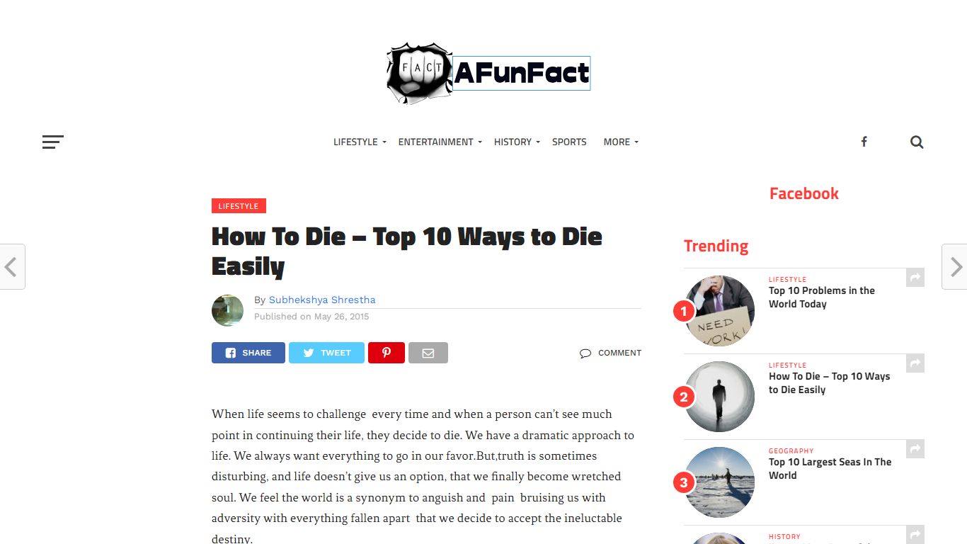 How To Die - Top 10 Ways to Die Easily - Top interesting, amazing and ...