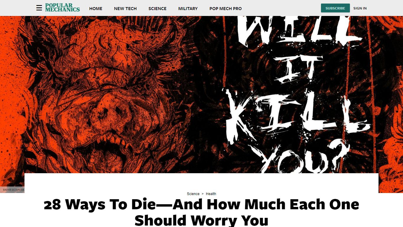 28 Ways To Die—And How Much Each One Should Worry You - Popular Mechanics