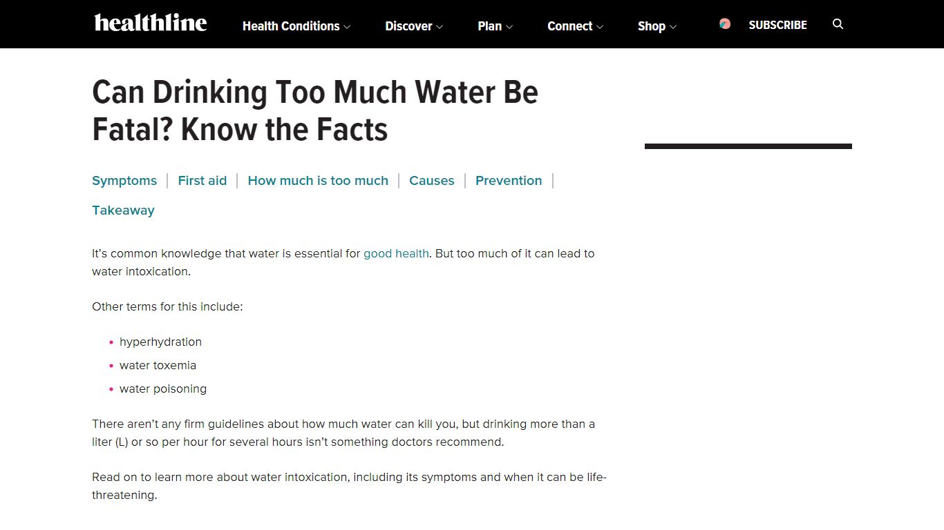How Much Water Can Kill You? Water Intoxication Symptoms & Causes